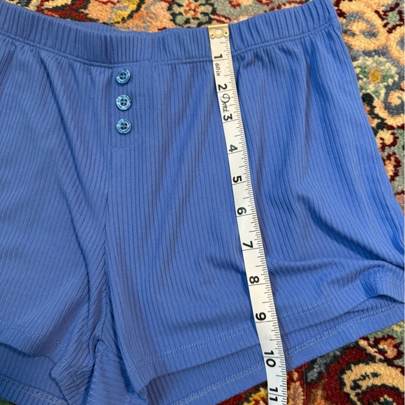 ⭐️3for10⭐️ Juicy Couture Rhinestone Pajama Shorts Button Women’s Large Blue - Picture 8 of 9